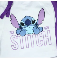Κοριτσίστικο Εφηβικό Σετ Lilo & Stitch "Cute But..." – Μωβ Μπλούζα & Λευκό Σορτσάκι 100% Βαμβάκι (EZ16008.PURPLE) - Εφηβικά Σετ