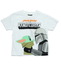 Αγορίστικη Κοντομάνικη Μπλούζα Star Wars "The Mandalorian" – Λευκή 100% Βαμβάκι (EZ10181.White) - Κοντομάνικα μπλουζάκια
