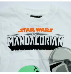 Αγορίστικη Κοντομάνικη Μπλούζα Star Wars "The Mandalorian" – Λευκή 100% Βαμβάκι (EZ10181.White)
