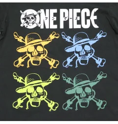Ανδρική Κοντομάνικη Μπλούζα One Piece "Straw Hat Pirate Skull" – Μαύρο Χρώμα 100% Βαμβάκι (EZ35024)