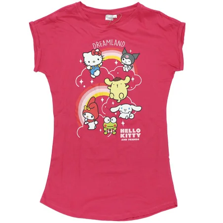 Γυναικείο Βαμβακερό νυχτικό Hello Kitty & Friends "Dreamland" – Φούξια Χρώμα 100% Βαμβάκι (EZ36010) - Γυναικεία νυχτικά