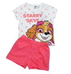 Κοριτσίστικη Καλοκαιρινή Πυζάμα Paw Patrol "Starry Skye" – Μπλούζα με Αστέρια & Σορτσάκι 100% Βαμβάκι (EZ20000.CORAL) - Πιτζά...