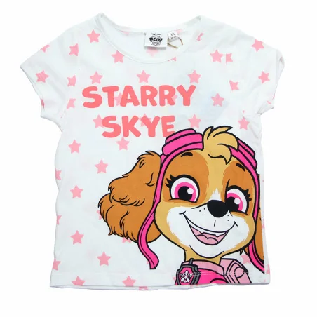 Κοριτσίστικη Καλοκαιρινή Πυζάμα Paw Patrol "Starry Skye" – Μπλούζα με Αστέρια & Σορτσάκι 100% Βαμβάκι (EZ20000.CORAL)