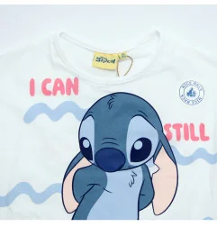 Κοριτσίστικο Καλοκαιρινό Σετ Lilo & Stitch "Vitamin Sea" – Μπλούζα & Μπλε Σορτσάκι 100% Βαμβάκι (EZ10071.WHITE) - Καλοκαιρινά...