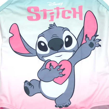 Κοριτσίστικο Ολόσωμο Μαγιό Disney Lilo & Stitch "Heart" – Ντεγκραντέ Γαλάζιο/Μέντα με Ροζ (EZ18233PINK)