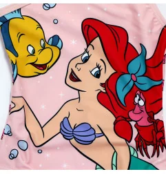 Κοριτσίστικο Ολόσωμο Μαγιό Disney Princess "Ariel η Μικρή Γοργόνα" – Απαλό Ροζ με Βολάν & Μοτίβο Κοχύλια (EZ18012L.Pink) - Ολ...