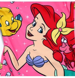 Κοριτσίστικο Ολόσωμο Μαγιό Disney Princess "Ariel η Μικρή Γοργόνα" – Φούξια με Κίτρινα Βολάν & Μοτίβο Κοχύλια (EZ18012FUXIA) ...