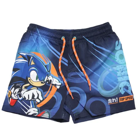 Αγορίστικο Μαγιό Σορτσάκι SEGA Sonic "Top Speed" – Σκούρο Μπλε Microfiber με Εσωτερικό Δίχτυ (EZ18147NAVY) - Μάγιο σορτσάκι