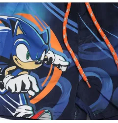 Αγορίστικο Μαγιό Σορτσάκι SEGA Sonic "Top Speed" – Σκούρο Μπλε Microfiber με Εσωτερικό Δίχτυ (EZ18147NAVY) - Μάγιο σορτσάκι