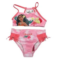 Παιδικό Μαγιό Μπικίνι Disney Princess "Vaiana / Moana" – Ροζ Tie-Dye με Κρόσσια (EZ18223PINK) - Μπικίνι