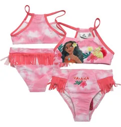 Παιδικό Μαγιό Μπικίνι Disney Princess "Vaiana / Moana" – Ροζ Tie-Dye με Κρόσσια (EZ18223PINK)