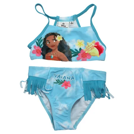 Παιδικό Μαγιό Μπικίνι Disney Princess "Vaiana / Moana" – Γαλάζιο Tie-Dye με Κρόσσια (EZ18223BLUE) - Μπικίνι