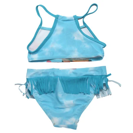 Παιδικό Μαγιό Μπικίνι Disney Princess "Vaiana / Moana" – Γαλάζιο Tie-Dye με Κρόσσια (EZ18223BLUE)