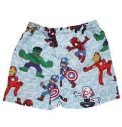 Αγορίστικο Μαγιό Σορτσάκι Marvel Avengers – Γαλάζιο με All-Over Μοτίβο Υπερηρώων, Microfiber & Εσωτερικό Δίχτυ (EZ18183LBlue)...