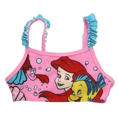 Παιδικό Μαγιό Μπικίνι Disney Princess "Ariel" – Ροζ με Γαλάζια Βολάν & Μοτίβο Κοχύλια (EZ18011PINK) - Μαγιό για κορίτσια
