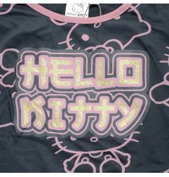 Παιδικό Μακρυμάνικο Μπλουζάκι Hello Kitty All-Over Print – Σκούρο Γκρι με Ροζ Λεπτομέρειες (HY10372D.Grey)