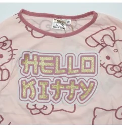 Παιδικό Μακρυμάνικο Μπλουζάκι Hello Kitty All-Over Print – Απαλό Ροζ με Σκούρες Ροζ Λεπτομέρειες(HY10372pink)