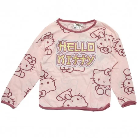 Παιδικό Μακρυμάνικο Μπλουζάκι Hello Kitty All-Over Print – Απαλό Ροζ με Σκούρες Ροζ Λεπτομέρειες(HY10372pink) - Μπλουζάκια Μα...