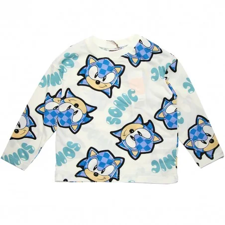 Παιδικό μακρυμάνικο μπλουζάκι Sonic the Hedgehog All-Over Print – Εκρού / Ecru -100% Βαμβάκι (HY10427ECRU) - Μπλουζάκια Μακρυ...