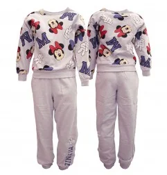 Παιδικό Σετ Φόρμας Disney Minnie Mouse (Μπλούζα & Παντελόνι) – Ανοιχτό Γκρι Μελανζέ (HY10113GREY) - Φόρμες