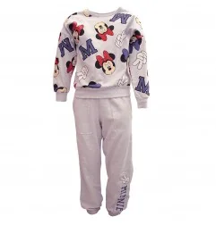 Παιδικό Σετ Φόρμας Disney Minnie Mouse (Μπλούζα & Παντελόνι) – Ανοιχτό Γκρι Μελανζέ (HY10113GREY) - Φόρμες