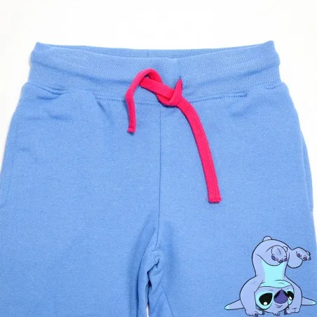 Παιδικό Παντελόνι Φόρμας Disney Stitch "STITCH" – Μπλε με Φούξια κορδονάκι (HY10159BLUE)