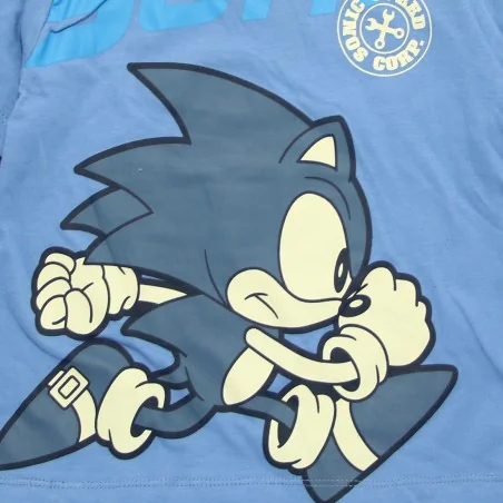 Παιδικό μακρυμάνικο μπλουζάκι Sonic The Hedgehog με Διπλό Μανίκι (2-in-1) – Σιέλ / Ανοιχτό Μπλε & Μαύρο (HY10287BLUE)
