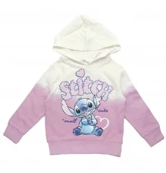 Παιδική Μπλούζα Φούτερ με Κουκούλα Disney Stitch Ombré – Λευκό & Απαλό Ροζ- Λιλά (HY10170Lila)