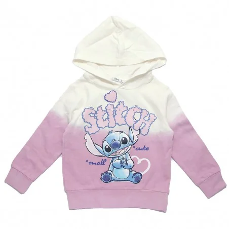 Παιδική Μπλούζα Φούτερ με Κουκούλα Disney Stitch Ombré – Λευκό & Απαλό Ροζ- Λιλά (HY10170Lila)