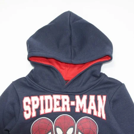 Παιδική μπλούζα φούτερ με κουκούλα Marvel Spider-Man με Τσέπη Καγκουρό & Στάμπα Πλάτης – Σκούρο Μπλε (XH1085 Navy)
