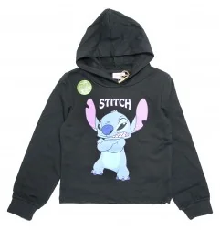 Παιδική μπλούζα φούτερ με κουκούλα Disney Stitch Eco-Friendly – Μαύρη (XH60692) - Μπλούζες φούτερ