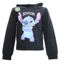 Παιδική μπλούζα φούτερ με κουκούλα Disney Stitch Eco-Friendly – Μαύρη (XH60692) - Μπλούζες φούτερ