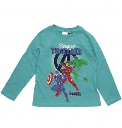 Παιδικό Μακρυμάνικο Μπλουζάκι Marvel Avengers "Stronger Together" – Τυρκουάζ (HY10076) - Μπλουζάκια Μακρυμάνικα (μακό)