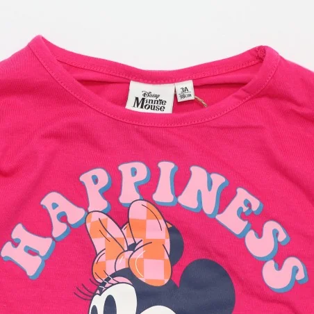 Παιδικό μακρυμάνικο μπλουζάκι Disney Minnie Mouse "Happiness" – Φούξια (HY10137FUSHIA)