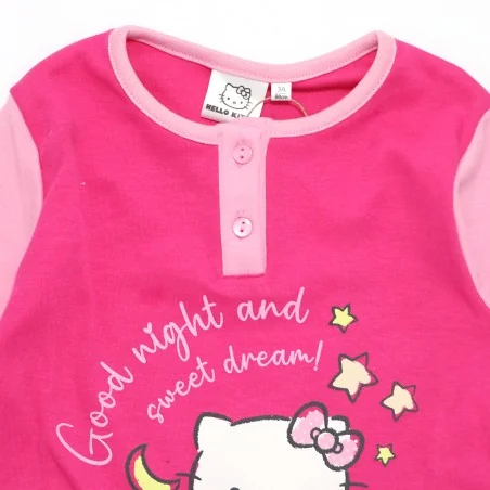 Παιδική Πιτζάμα για Κορίτσι Hello Kitty "Good Night and Sweet Dreams" 100% Βαμβάκι Σε Κουτί Δώρου – Ροζ (HY20161Pink)