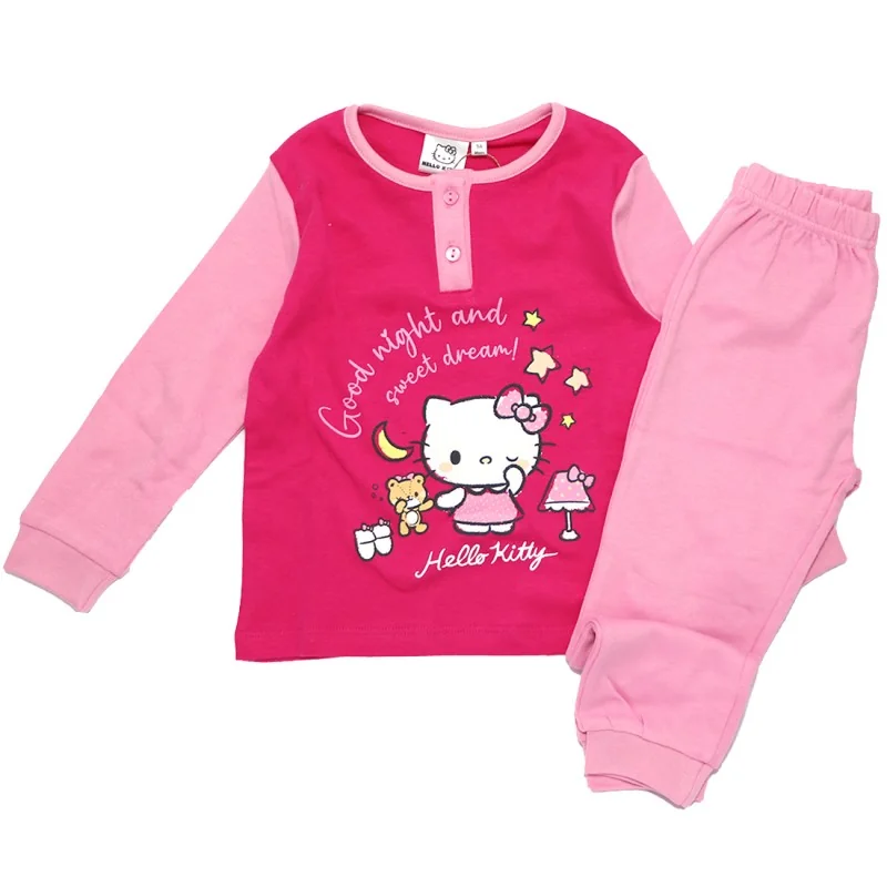 Παιδική Πιτζάμα για Κορίτσι Hello Kitty "Good Night and Sweet Dreams" 100% Βαμβάκι Σε Κουτί Δώρου – Ροζ (HY20161Pink)