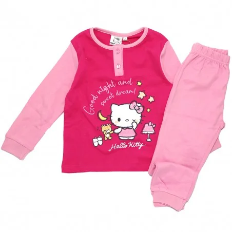 Παιδική Πιτζάμα για Κορίτσι Hello Kitty "Good Night and Sweet Dreams" 100% Βαμβάκι Σε Κουτί Δώρου – Ροζ (HY20161Pink)