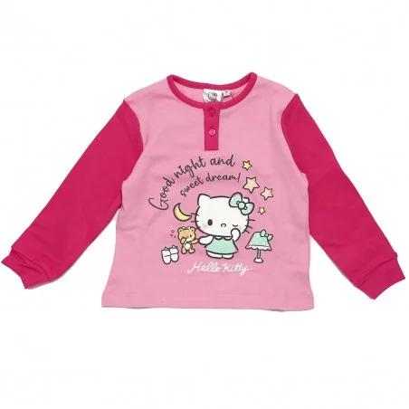 Παιδική Πιτζάμα για Κορίτσι Hello Kitty "Good Night and Sweet Dreams" 100% Βαμβάκι Σε Κουτί Δώρου – Φούξια (HY20161fushia)