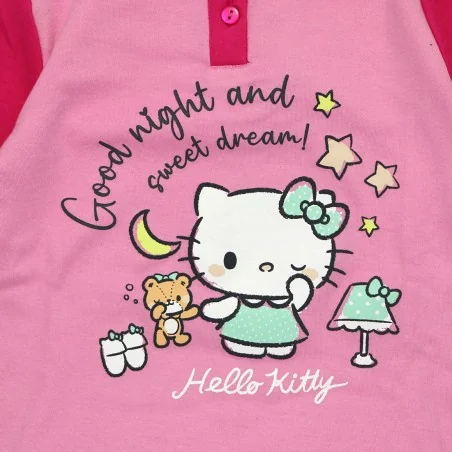 Παιδική Πιτζάμα για Κορίτσι Hello Kitty "Good Night and Sweet Dreams" 100% Βαμβάκι Σε Κουτί Δώρου – Φούξια (HY20161fushia)