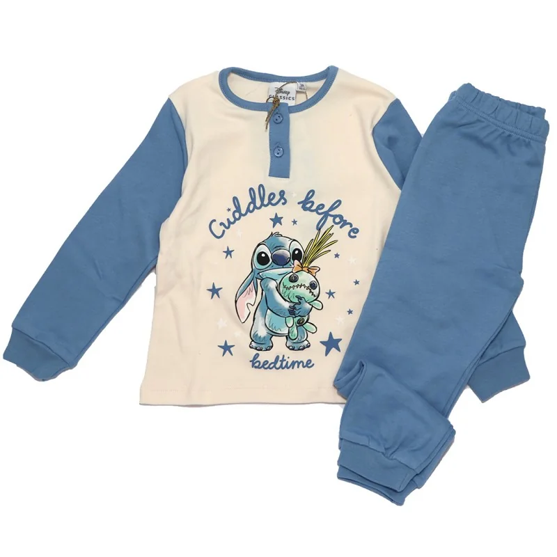 Παιδική Πιτζάμα για Κορίτσι Disney Lilo & Stitch "Cuddles Before Bedtime" Σε Κουτί Δώρου – Μπλε / Ζαχαρί (HY20109BLUE)