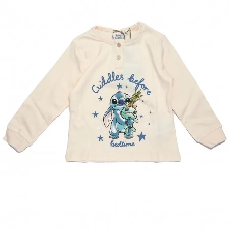 Παιδική Πιτζάμα για Κορίτσι Disney Lilo & Stitch "Cuddles Before Bedtime" Σε Κουτί Δώρου – Κρεμ / Ζαχαρί (HY20109KREM)