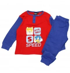 Παιδική Πιτζάμα για Αγόρι Sonic The Hedgehog "Let's Roll! Speed" 100% Βαμβάκι Σε Κουτί Δώρου – Μπλε / Κόκκινο (HY20083blue) -...