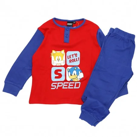Παιδική Πιτζάμα για Αγόρι Sonic The Hedgehog "Let's Roll! Speed" 100% Βαμβάκι Σε Κουτί Δώρου – Μπλε / Κόκκινο (HY20083blue) -...