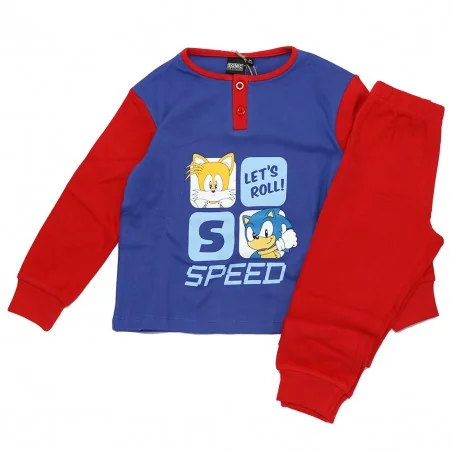 Παιδική Πιτζάμα για Αγόρι Sonic The Hedgehog "Let's Roll! Speed" 100% Βαμβάκι Σε Κουτί Δώρου – Κόκκινο / Μπλε (HY20083RED) - ...