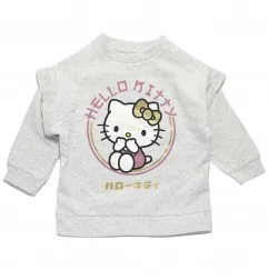 Παιδική Μπλούζα Φούτερ για Κορίτσι Hello Kitty με Λεπτομέρεια στους Ώμους – Ανοιχτό Γκρι Μελανζέ (HY10373L.Grey) - Μπλούζες φ...