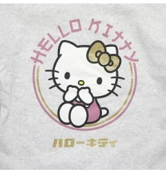 Παιδική Μπλούζα Φούτερ για Κορίτσι Hello Kitty με Λεπτομέρεια στους Ώμους – Ανοιχτό Γκρι Μελανζέ (HY10373L.Grey) - Μπλούζες φ...