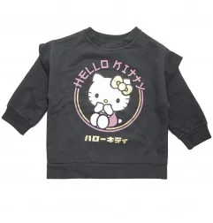 Παιδική Μπλούζα Φούτερ για Κορίτσι Hello Kitty με Λεπτομέρεια στους Ώμους – Σκούρο Γκρι / Ανθρακί (HY10373D.Grey) - Μπλούζες ...