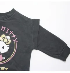 Παιδική Μπλούζα Φούτερ για Κορίτσι Hello Kitty με Λεπτομέρεια στους Ώμους – Σκούρο Γκρι / Ανθρακί (HY10373D.Grey) - Μπλούζες ...