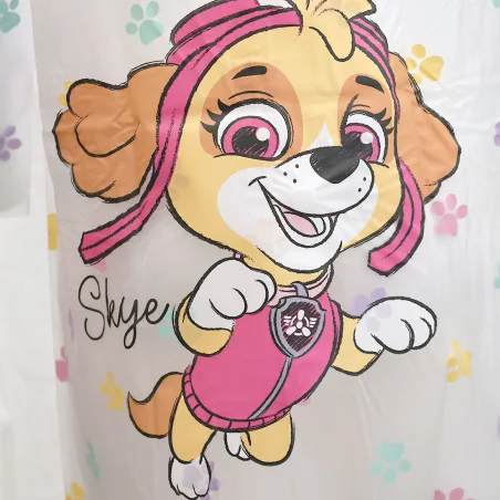 Παιδικό Αδιάβροχο Παλτό για Κορίτσι Paw Patrol Skye – Λευκό / Διάφανο με Πολύχρωμες Πατημασιές (PAW 52 28 2851)