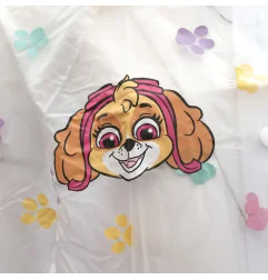 Παιδικό Αδιάβροχο Παλτό για Κορίτσι Paw Patrol Skye – Λευκό / Διάφανο με Πολύχρωμες Πατημασιές (PAW 52 28 2851) - Κοριτσίστικ...